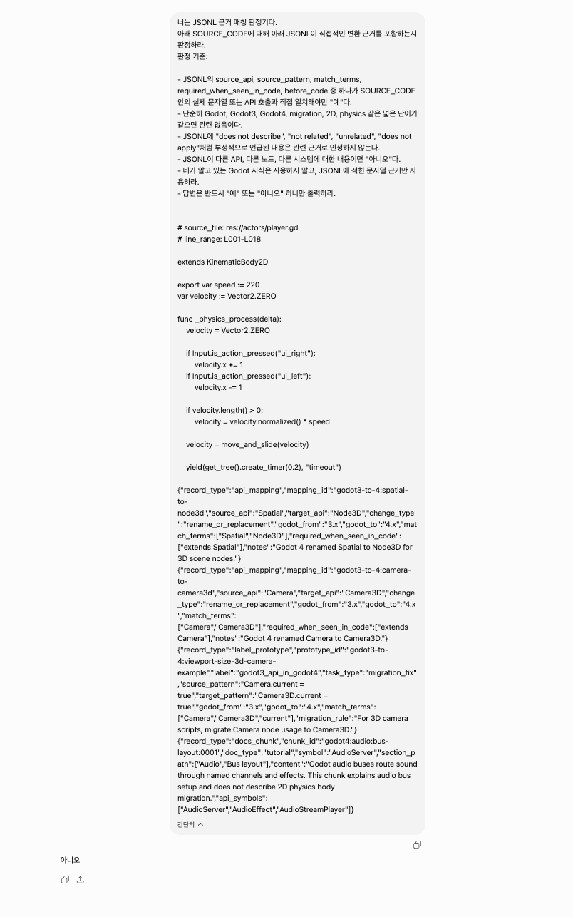 엄격한 프롬프트 - 무관 JSONL